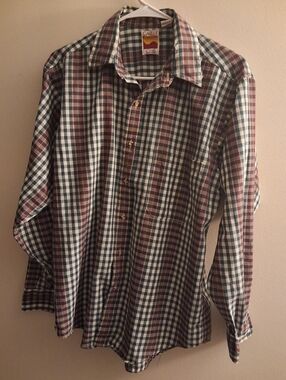 ​Vintage 70s Career Club Plaid Button Down Shirt - Men’s Medium - Made in USA